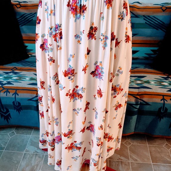 🌺🌷 Free People Sweetheart Bustline Smocked Floral Romantic Dress 12 L XL - Picture 4 of 10